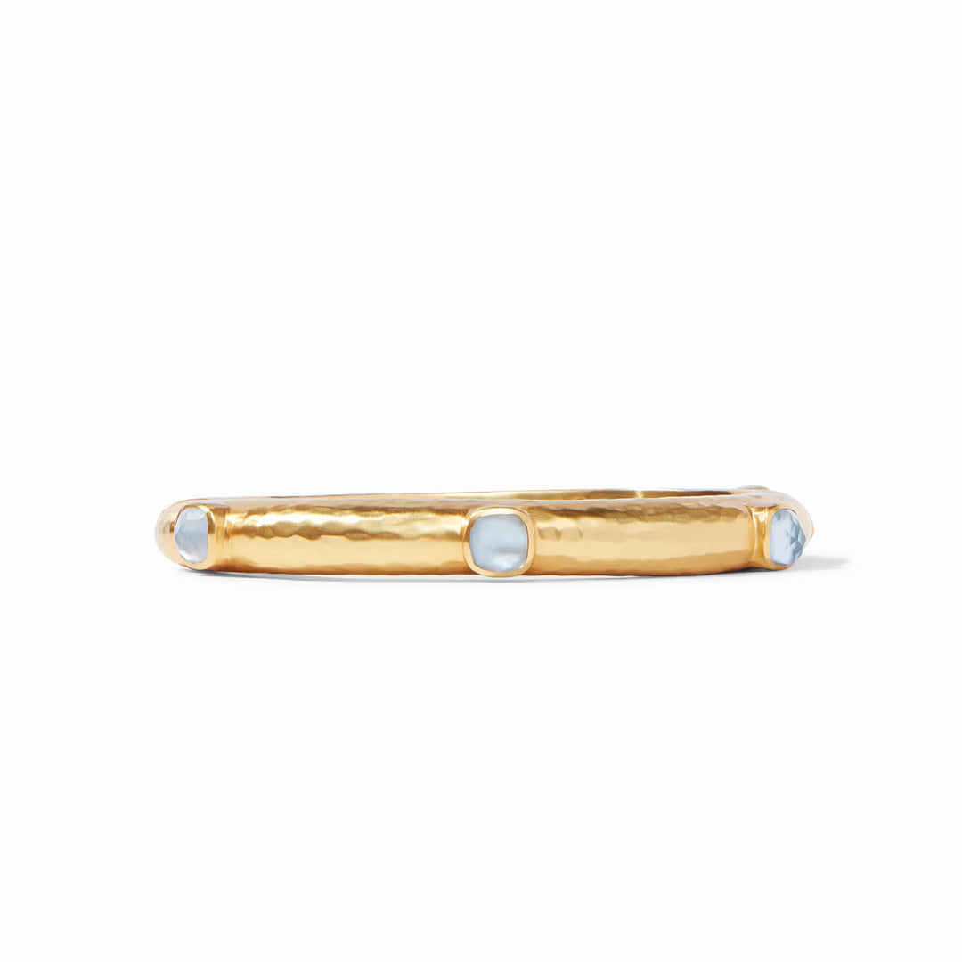 Catalina Stone Hinge Bangle - Chalcedony Blue
