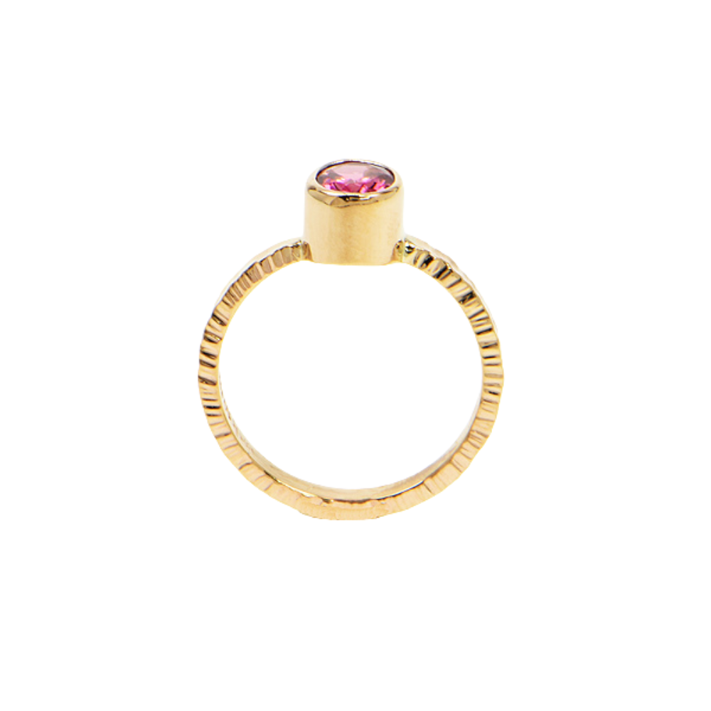 Pink Tourmaline Faceted Ring