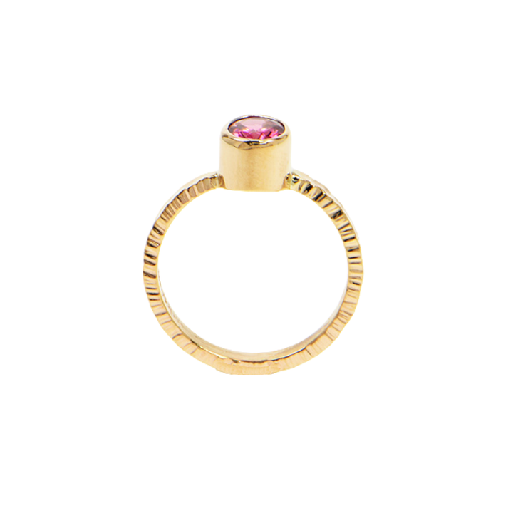 Pink Tourmaline Faceted Ring