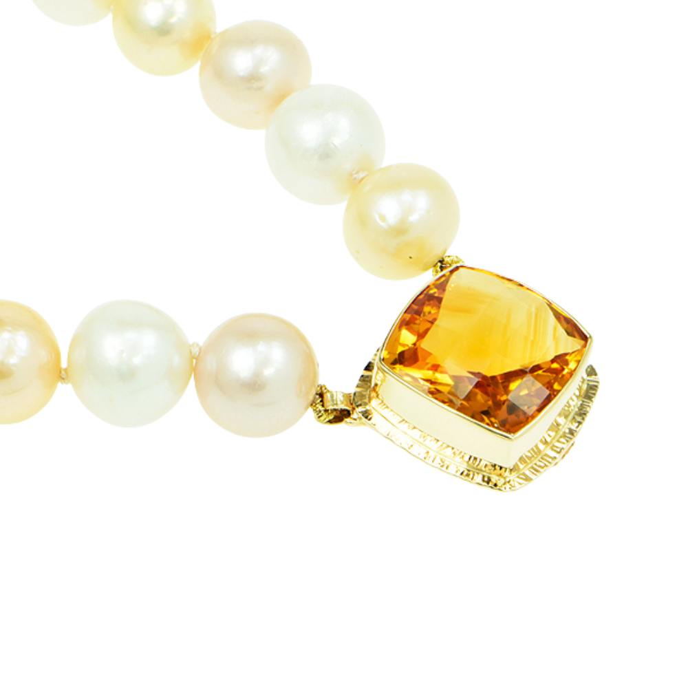 Irai Citrine Faceted and Multi-color Freshwater Pearl Necklace