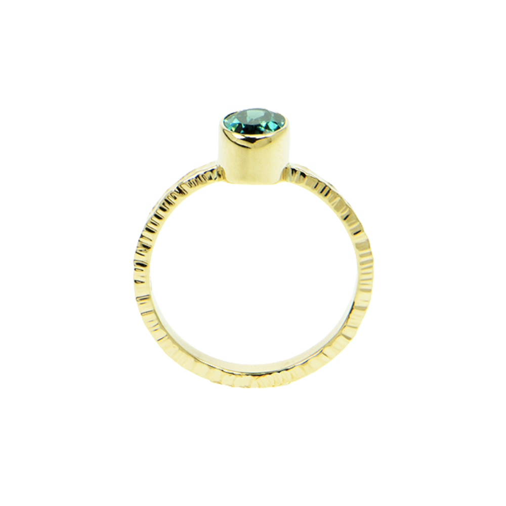 Indicolite Tourmaline Faceted Ring