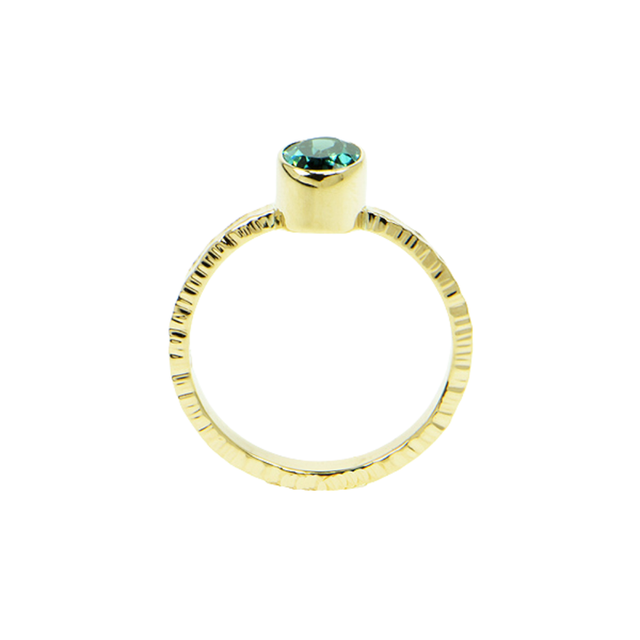Indicolite Tourmaline Faceted Ring
