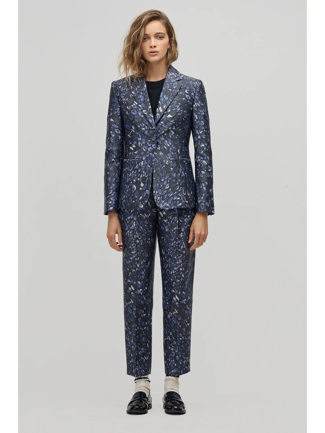 Rome Taffeta Pants - Midnight Leopard