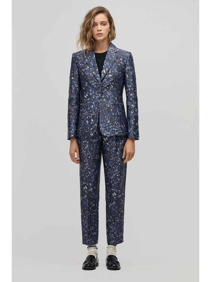 Rome Taffeta Pants - Midnight Leopard