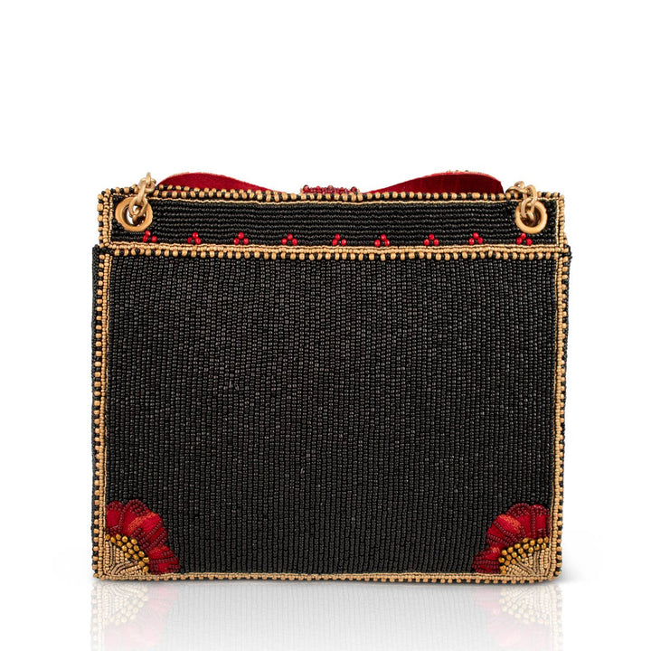 Gifted Floral Bow Beaded and Embroidered Crossbody Handbag