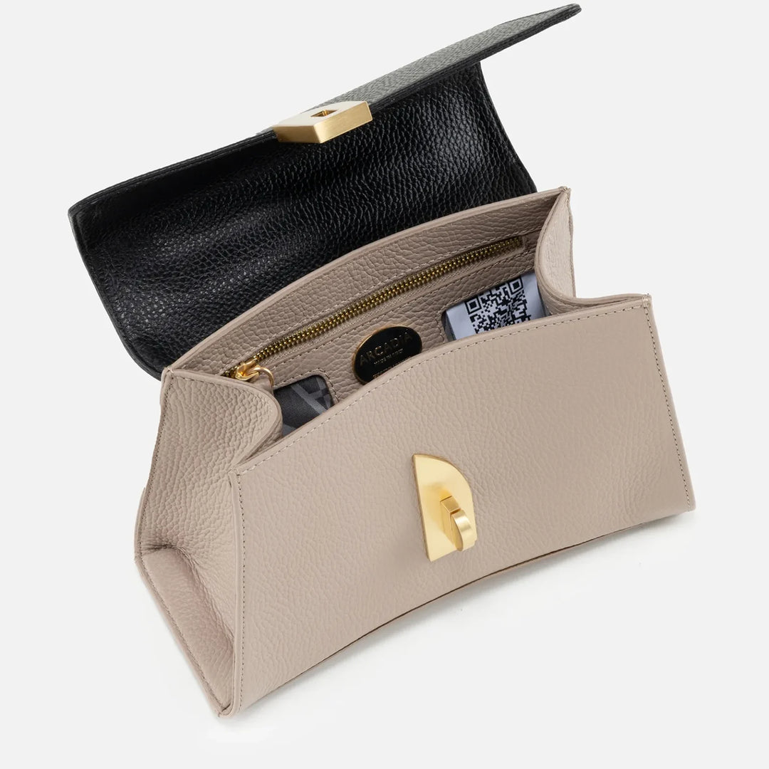 Arco Small Satchel - Taupe/Black