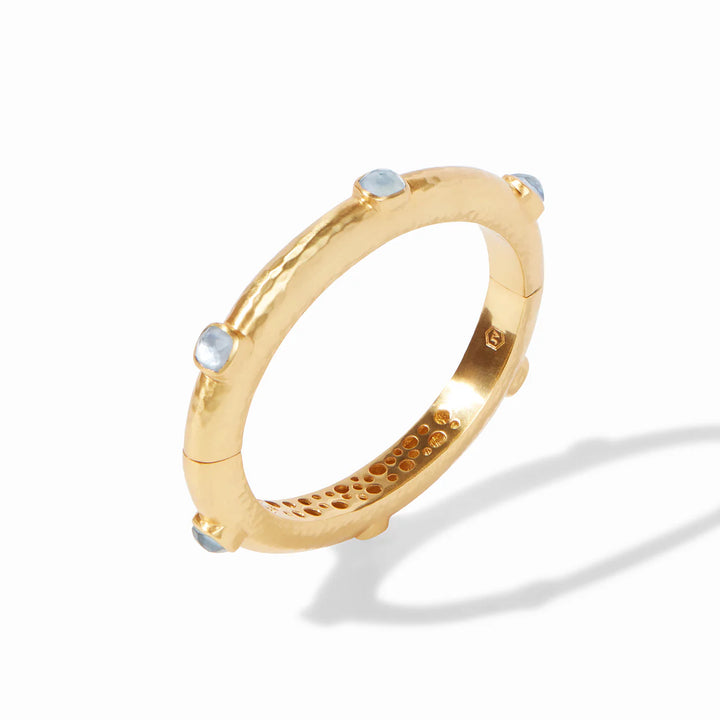 Catalina Stone Hinge Bangle - Chalcedony Blue