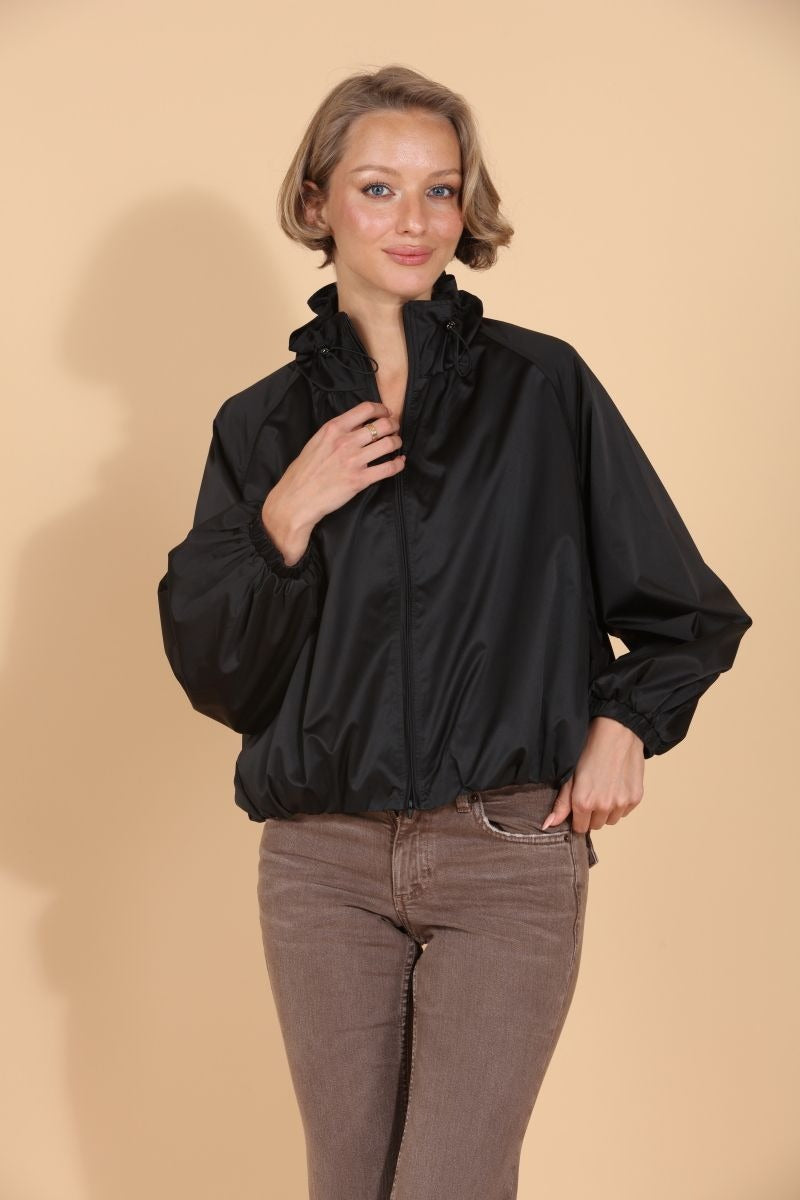 Full Zip Blouson Jacket - Black