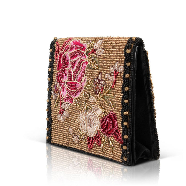 Eastern Bloom Gold Floral Wallet