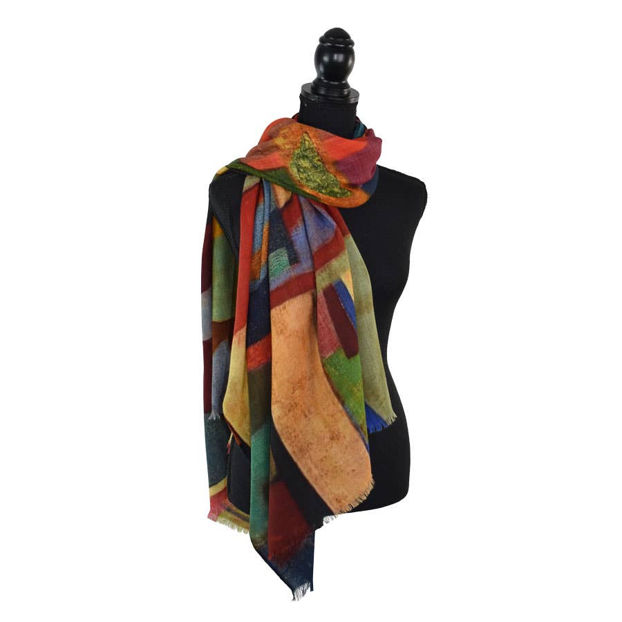 Umberto Artful Geo Twill Wool Scarf