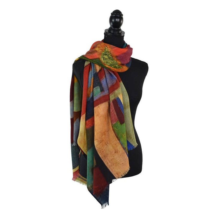 Umberto Artful Geo Twill Wool Scarf