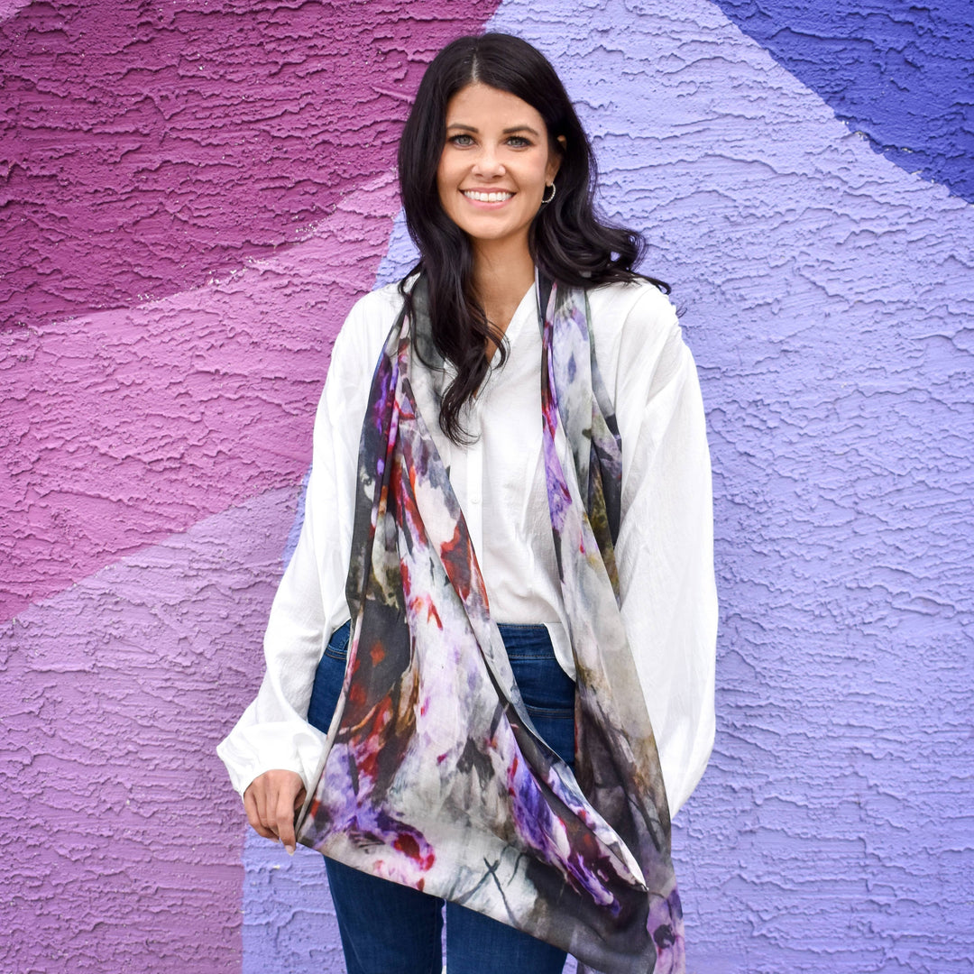 Edgewood Watercolor Floral Scarf