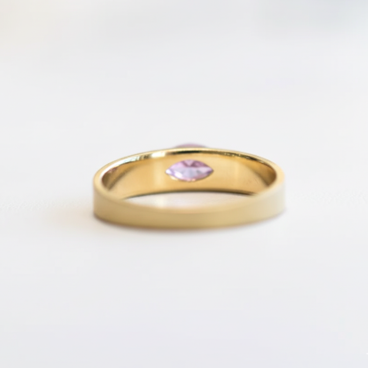 Tapered Band Ring - Pink Sapphire