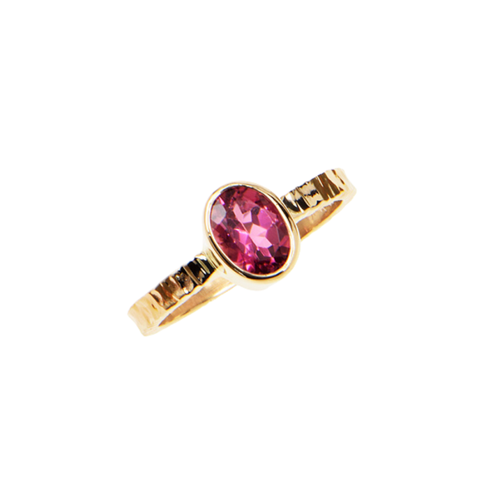 Pink Tourmaline Faceted Ring