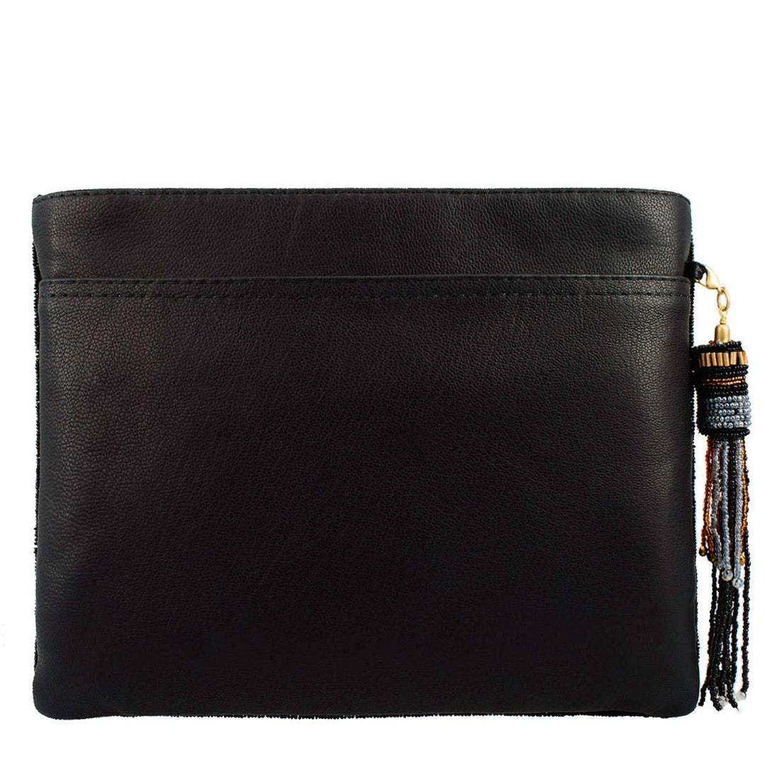 Solar Mystique Celestial And Flowers Beaded Handbag