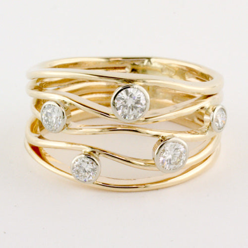 5 Diamond Riverstones Ring