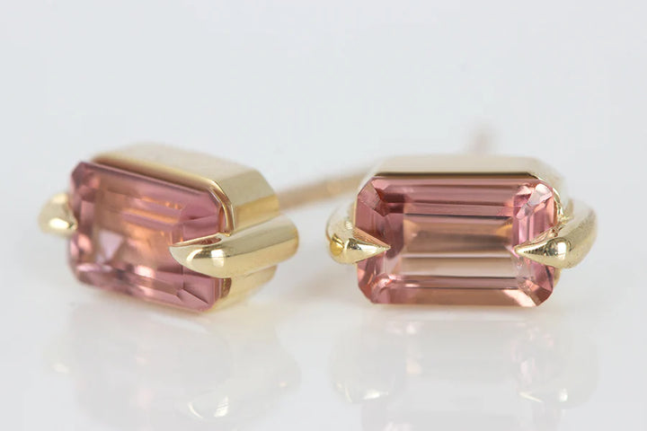 Pink Tourmaline Studs