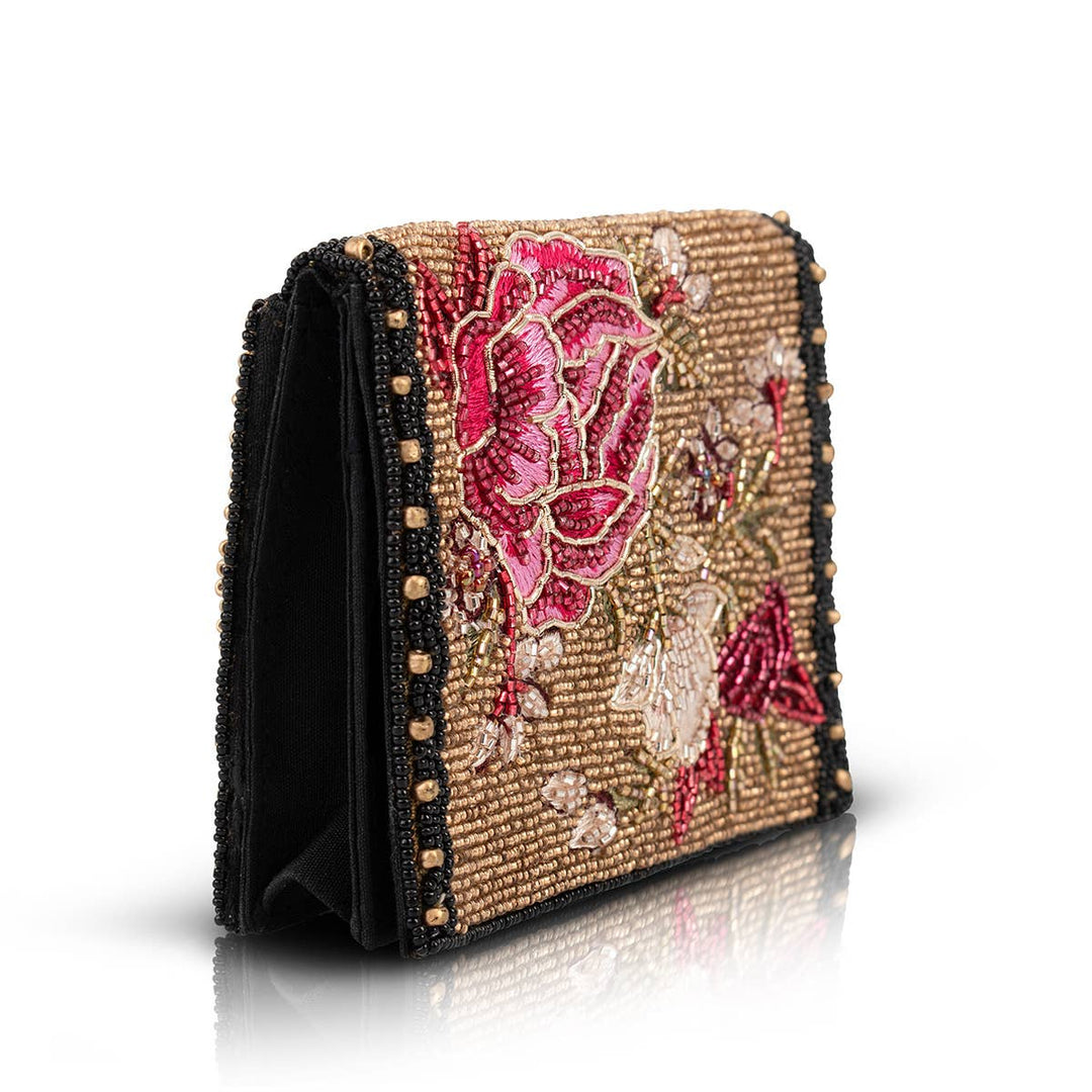 Eastern Bloom Gold Floral Wallet
