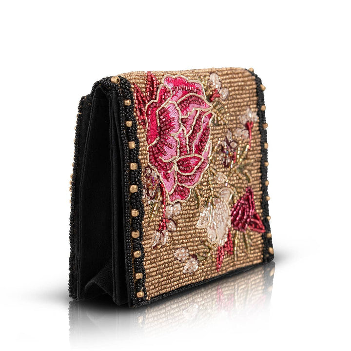 Eastern Bloom Gold Floral Wallet