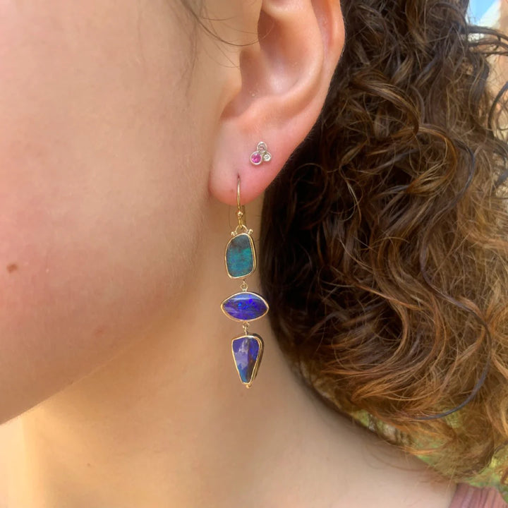 Australian Opal Triple Drop Earrings