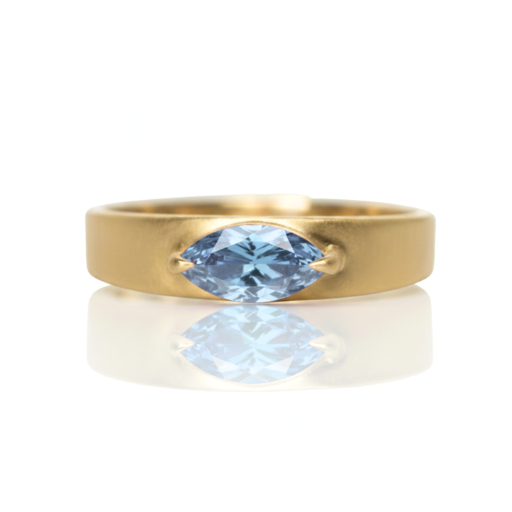 Tapered Band Ring - Blue Topaz