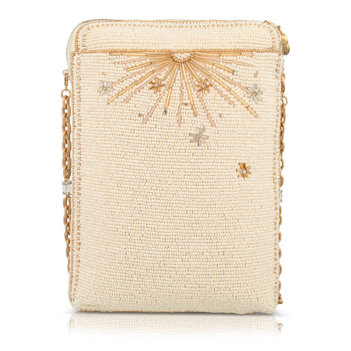Bubbles & Bliss Champagne Pop Beaded Crossbody Handbag