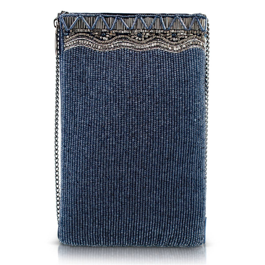 True Blue Precious Stone with Fringe Crossbody Phone Handbag