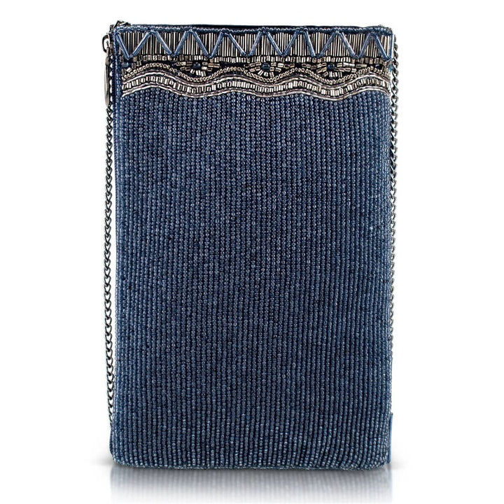 True Blue Precious Stone with Fringe Crossbody Phone Handbag