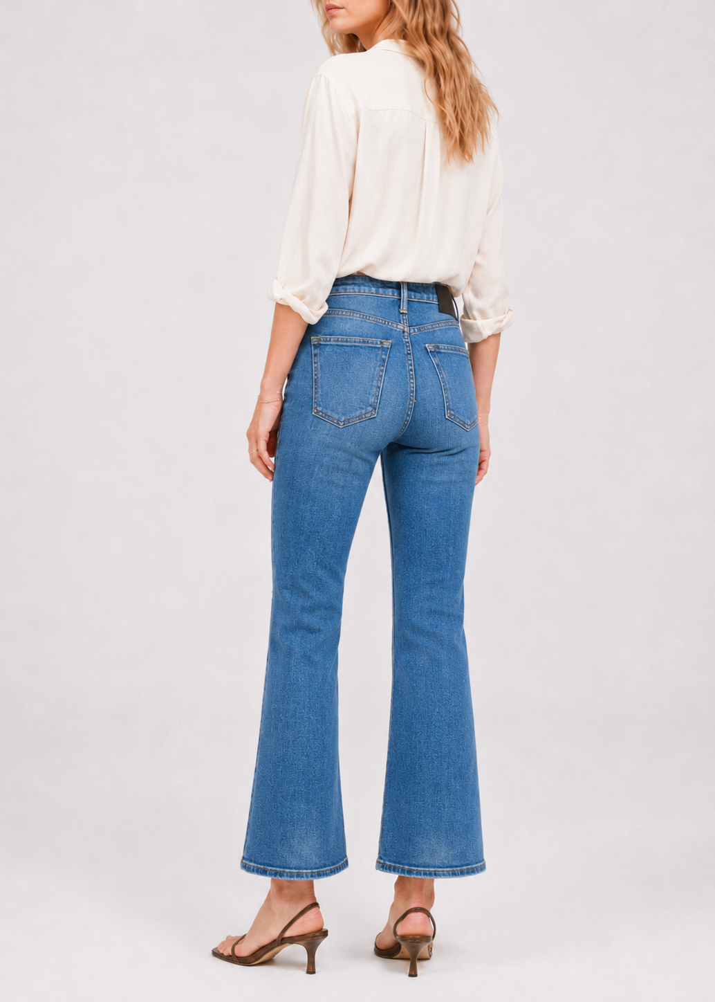 Farrah Mid Rise Kick Flare Jeans - Hope Wash