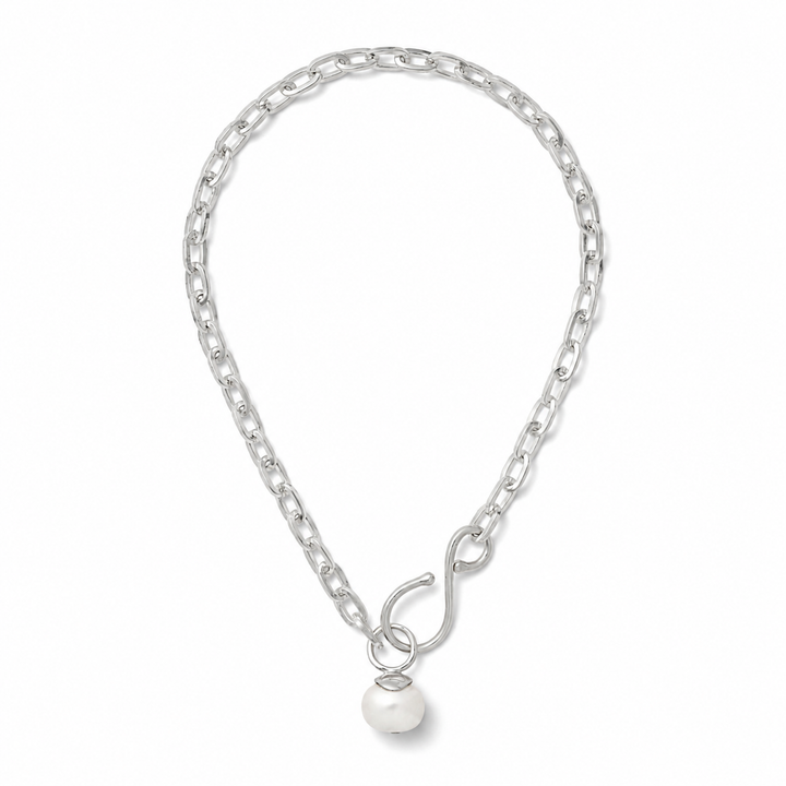 Big + Bold Silver Pearl Necklace