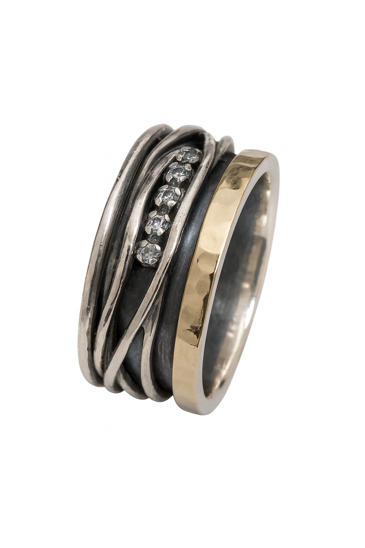 Tri-Tone Spiral Ring