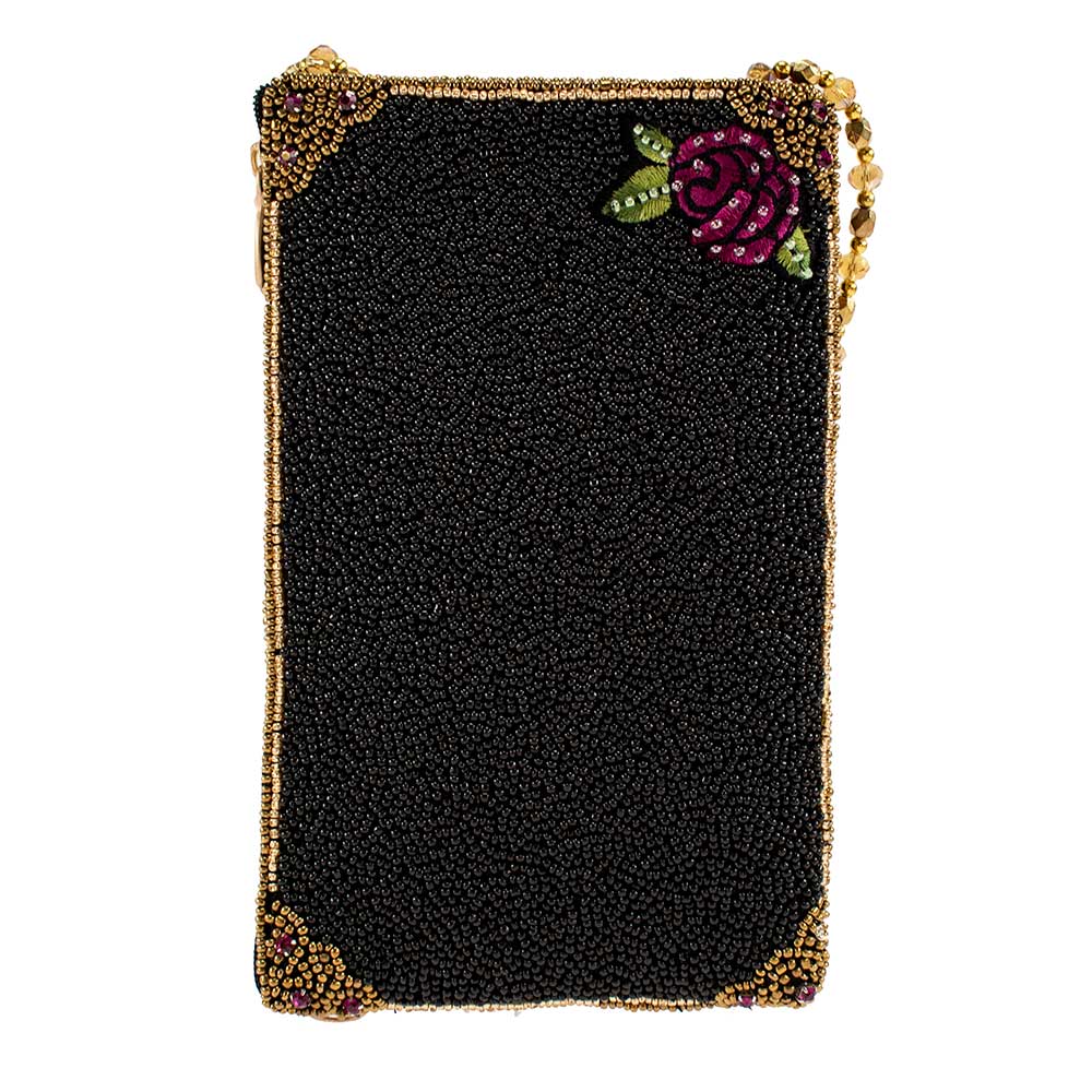 Queen of Everything Beaded Crown and Rose Crossbody Bag