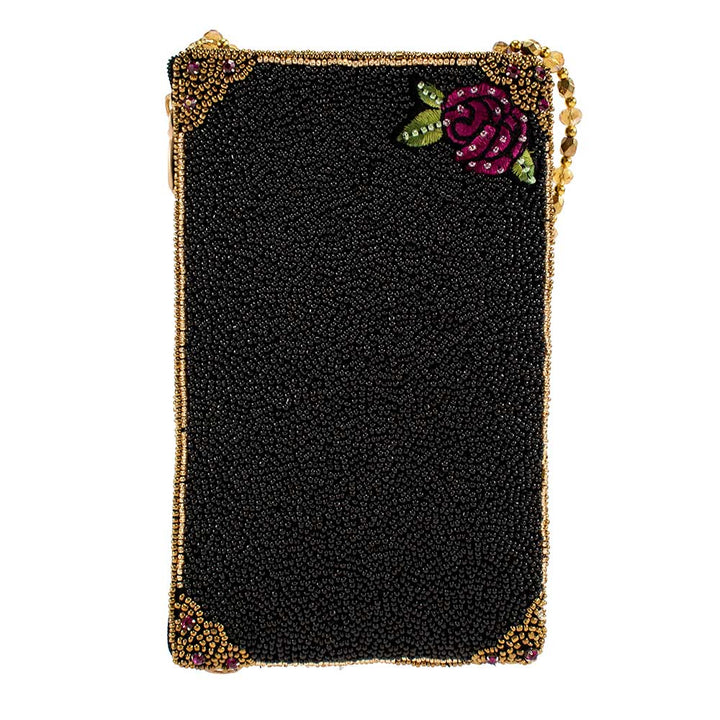 Queen of Everything Beaded Crown and Rose Crossbody Bag