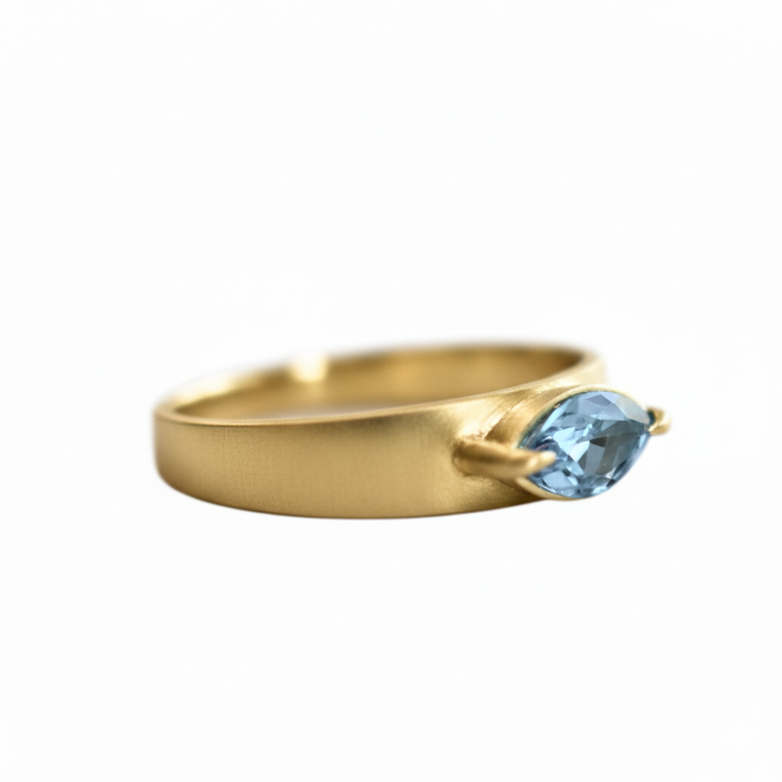 Tapered Band Ring - Blue Topaz