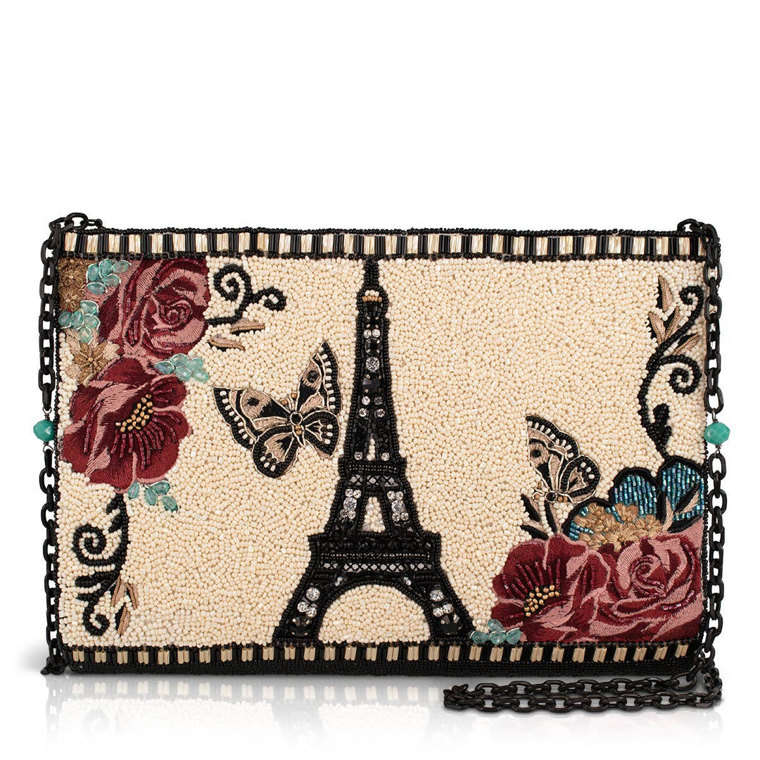 Parisian beaded crossbody bag with Eiffel tower