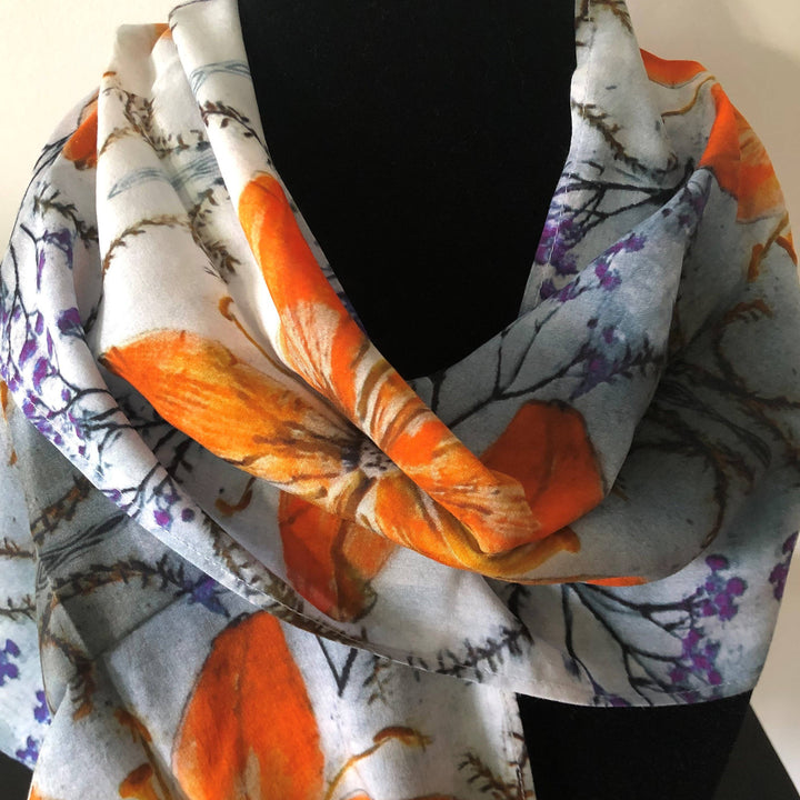 Day Lilies Cotton Scarf
