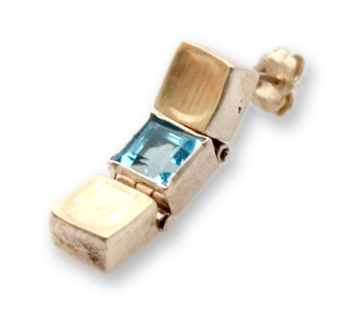 Blue Topaz Hinged Post Earrings