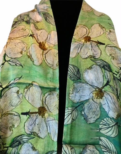 Elegant Dogwood Silk Scarf
