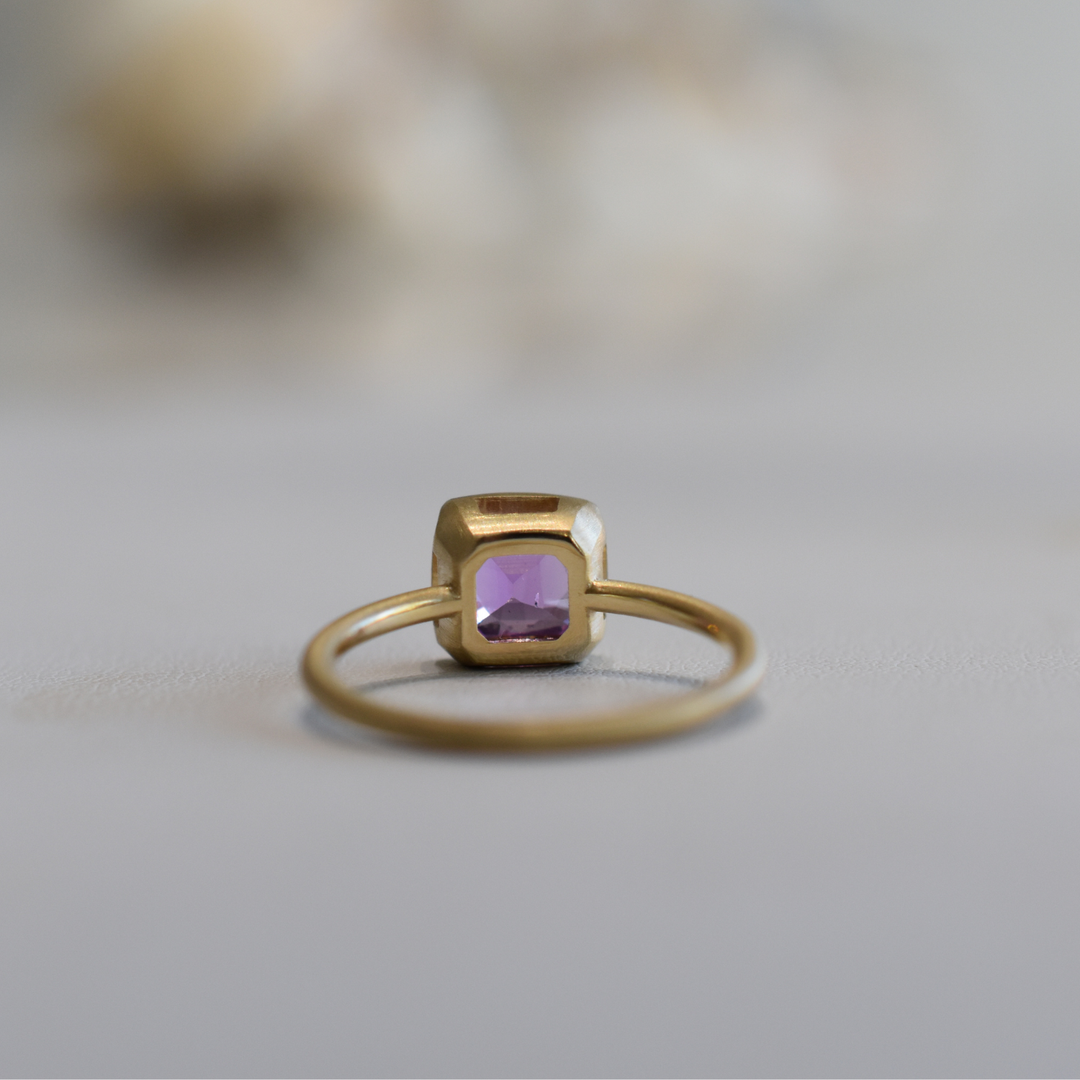 Simple Bezel Ring - Pink Sapphire