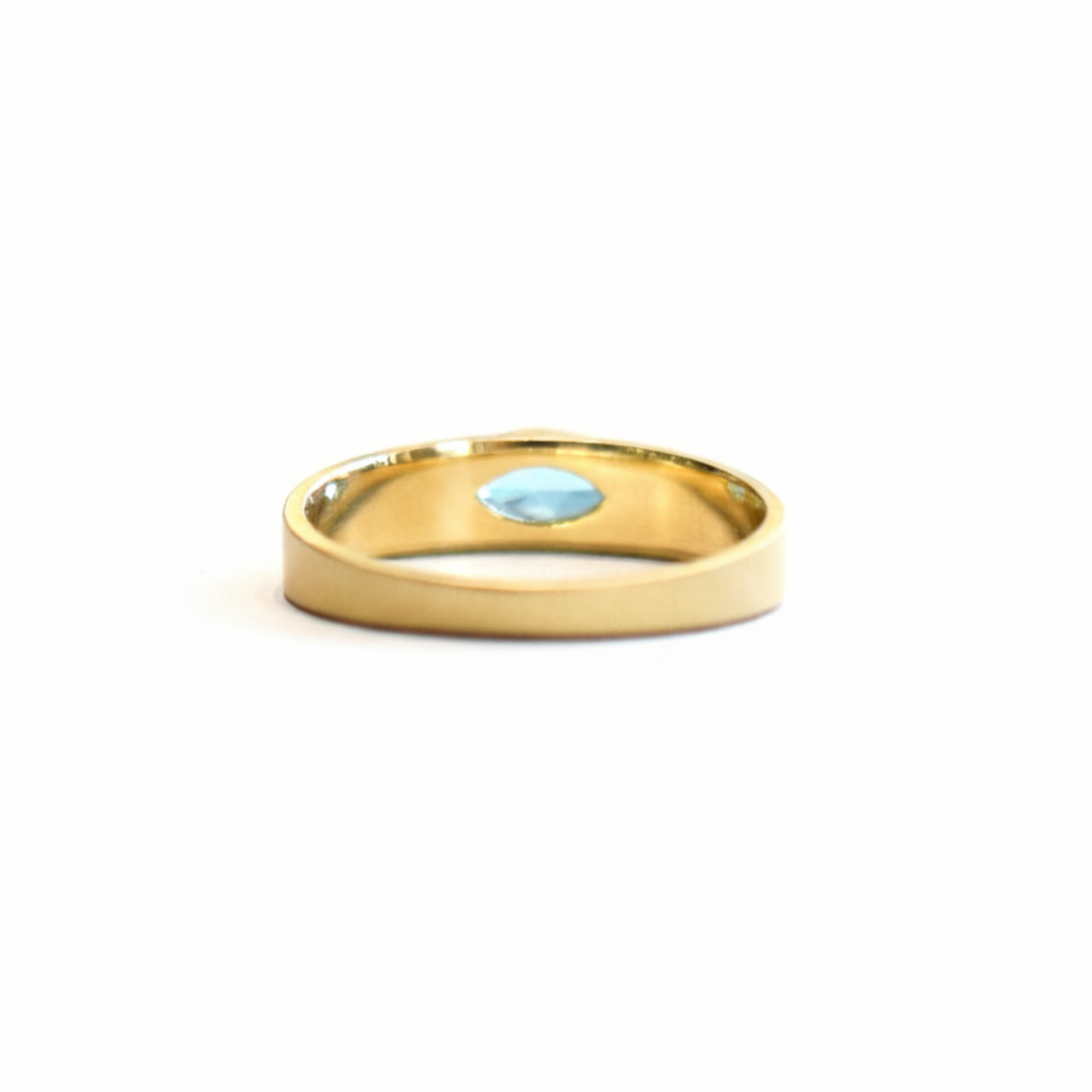 Tapered Band Ring - Blue Topaz