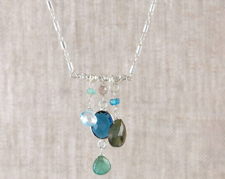 London Blue Quartz, Topaz & Labradoraite Necklace