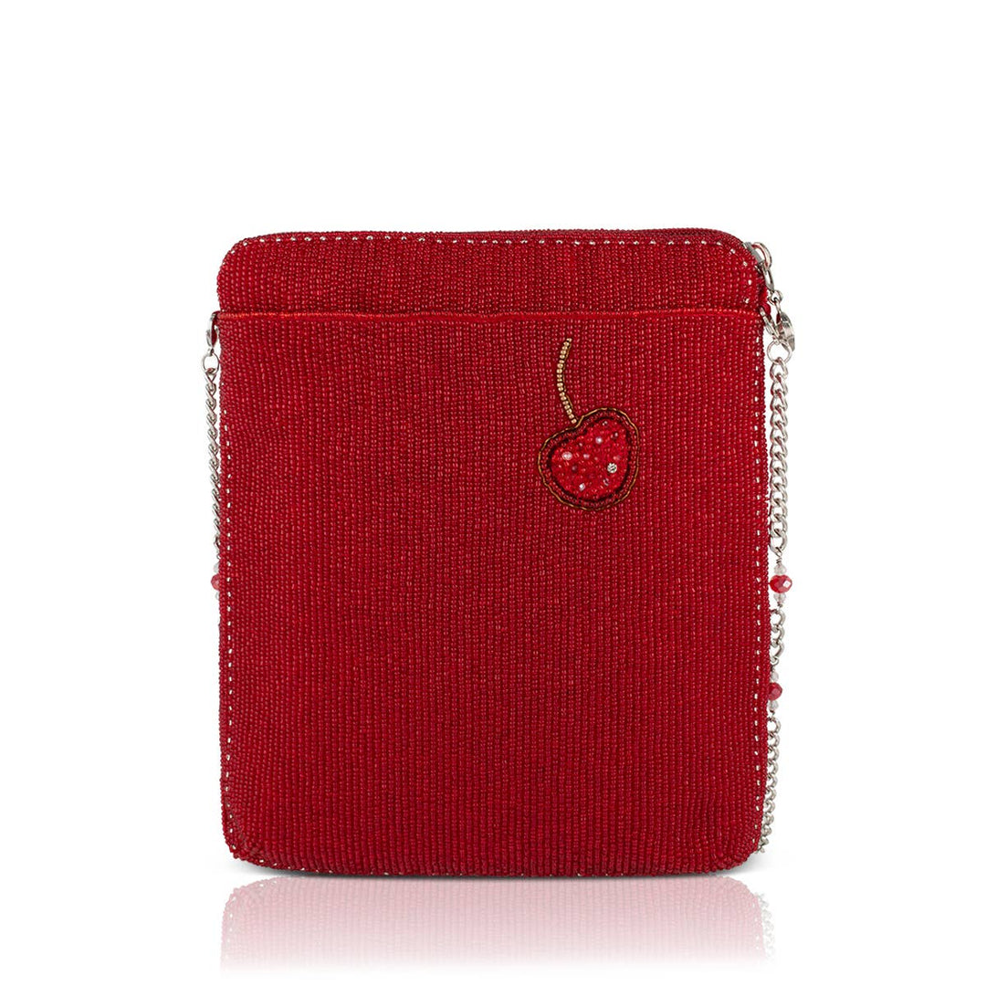 Top Shelf beaded red martini crossbody bag