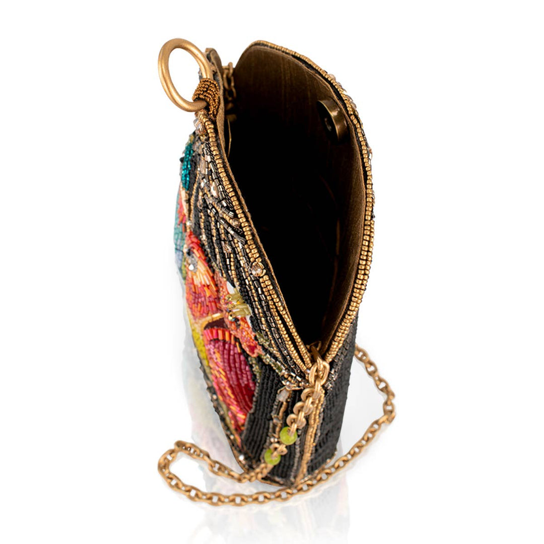 Beak to Beak beaded parrots in birdcage
