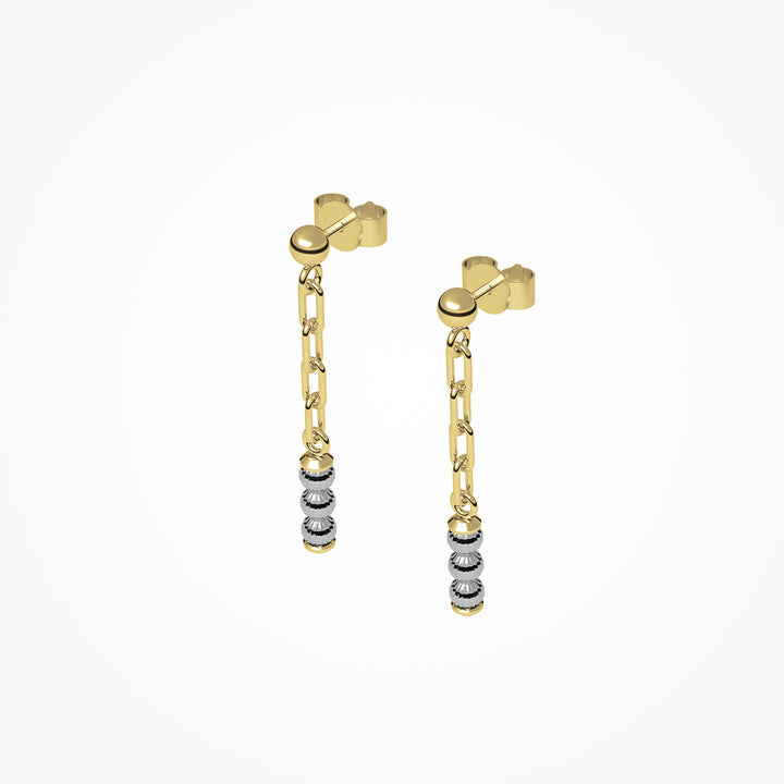 Crystal Nova Earrings - Gold/White