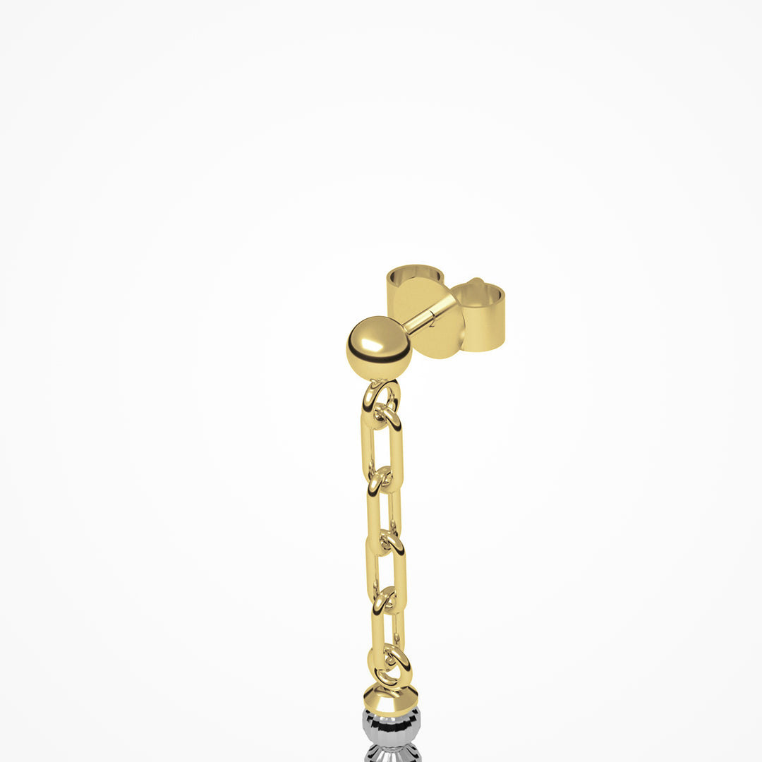 Crystal Nova Earrings - Gold/White