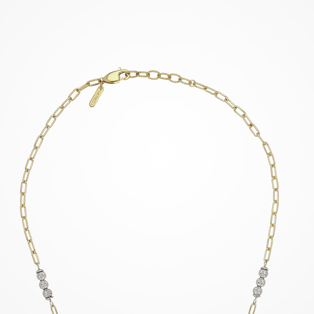 Crystal Nova Lariat Necklace - Gold/White