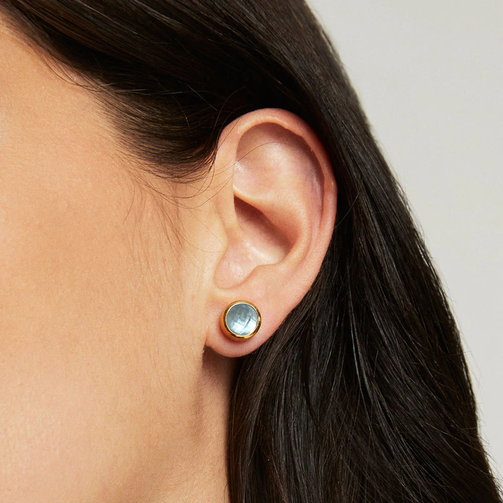 Signature Midi Knockout Studs - Iridescent Sky Blue