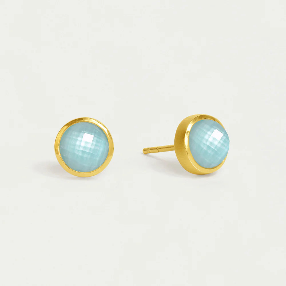 Signature Midi Knockout Studs - Iridescent Sky Blue