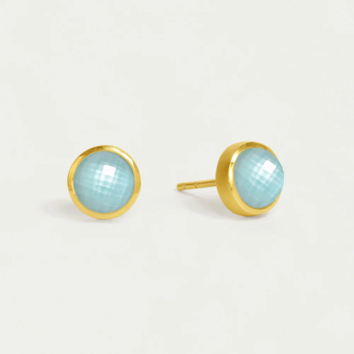Signature Midi Knockout Studs - Iridescent Sky Blue
