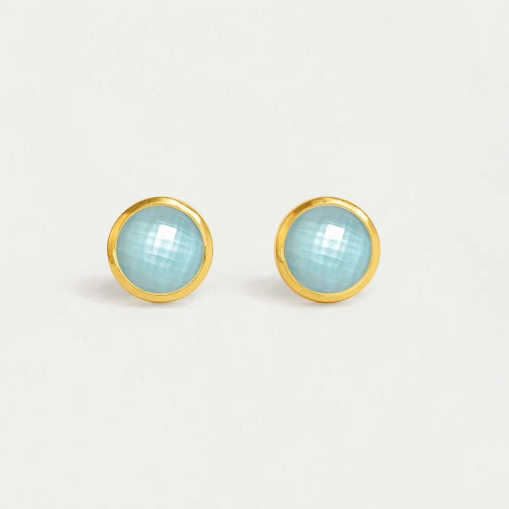 Signature Midi Knockout Studs - Iridescent Sky Blue